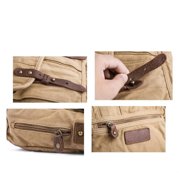 Gootium Canvas Crossbody Satchel Tan Messenger Bag Unisex